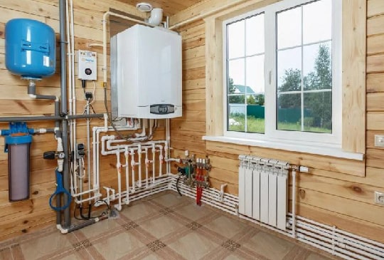 installation of pipes in the apartment